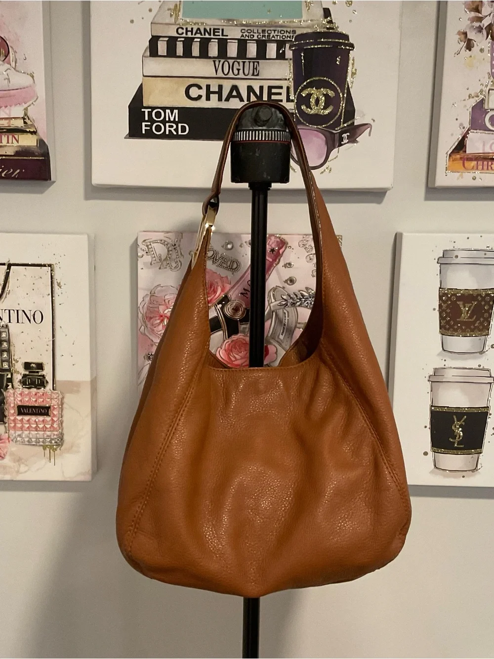 EUC MK Leather Hobo Bag - Cognac Brown CLL100